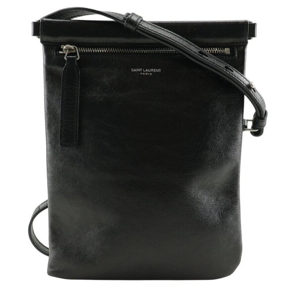 SAINT LAURENT PARIS Sacosh Shoulder Bag 581697 1GE0E 1000 NERO black leath - Picture 1 of 12